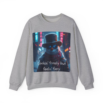 Lookin' Frosty, but Feelin' Fiery Snowman - Christmas Sweatshirt | Holiday | Roly Poly Print