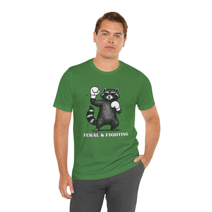 Feral and Fighting Boxing Raccoon - T-Shirt | Funny & Sarcastic | Roly Poly Print