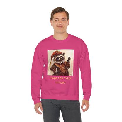 'twas the 'tism, m'Lord Medieval Raccoon - Sweatshirt | Overstimulated Humor | Roly Poly Print