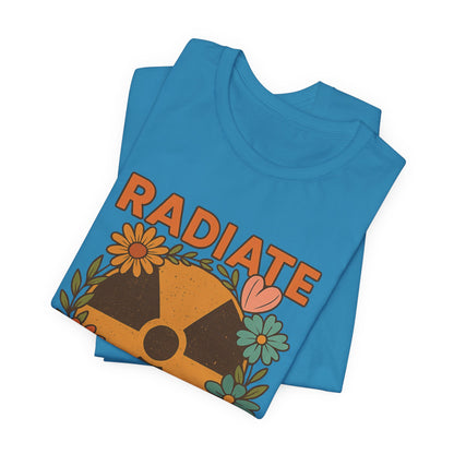 Radiate Positivity Radiation Symbol with Daisies - T-Shirt | Nurses and Healthcare | Roly Poly Print
