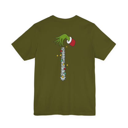 Grinch Holding Your Skeleton Ornaments - Christmas T-Shirt | Holiday | Roly Poly Print