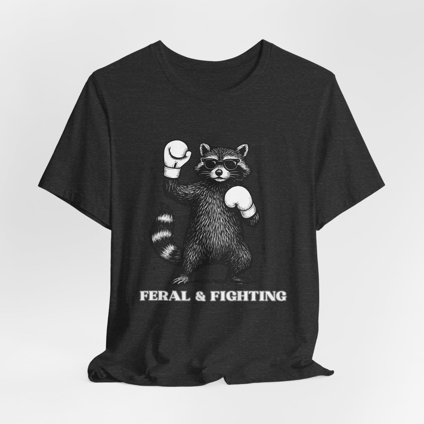 Feral and Fighting Boxing Raccoon - T-Shirt | Funny & Sarcastic | Roly Poly Print