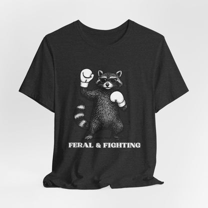Feral and Fighting Boxing Raccoon - T-Shirt | Funny & Sarcastic | Roly Poly Print
