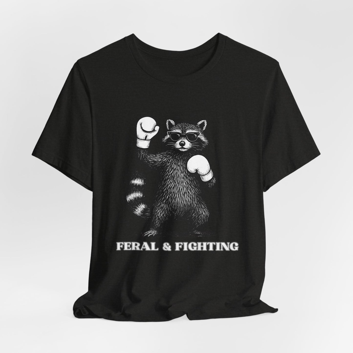 Feral and Fighting Boxing Raccoon - T-Shirt | Funny & Sarcastic | Roly Poly Print