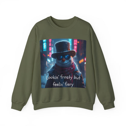 Lookin' Frosty, but Feelin' Fiery Snowman - Christmas Sweatshirt | Holiday | Roly Poly Print