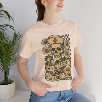 Sorta Ratched Sorta Nightingale with Daisies - T-Shirt | Nurses and Healthcare | Roly Poly Print