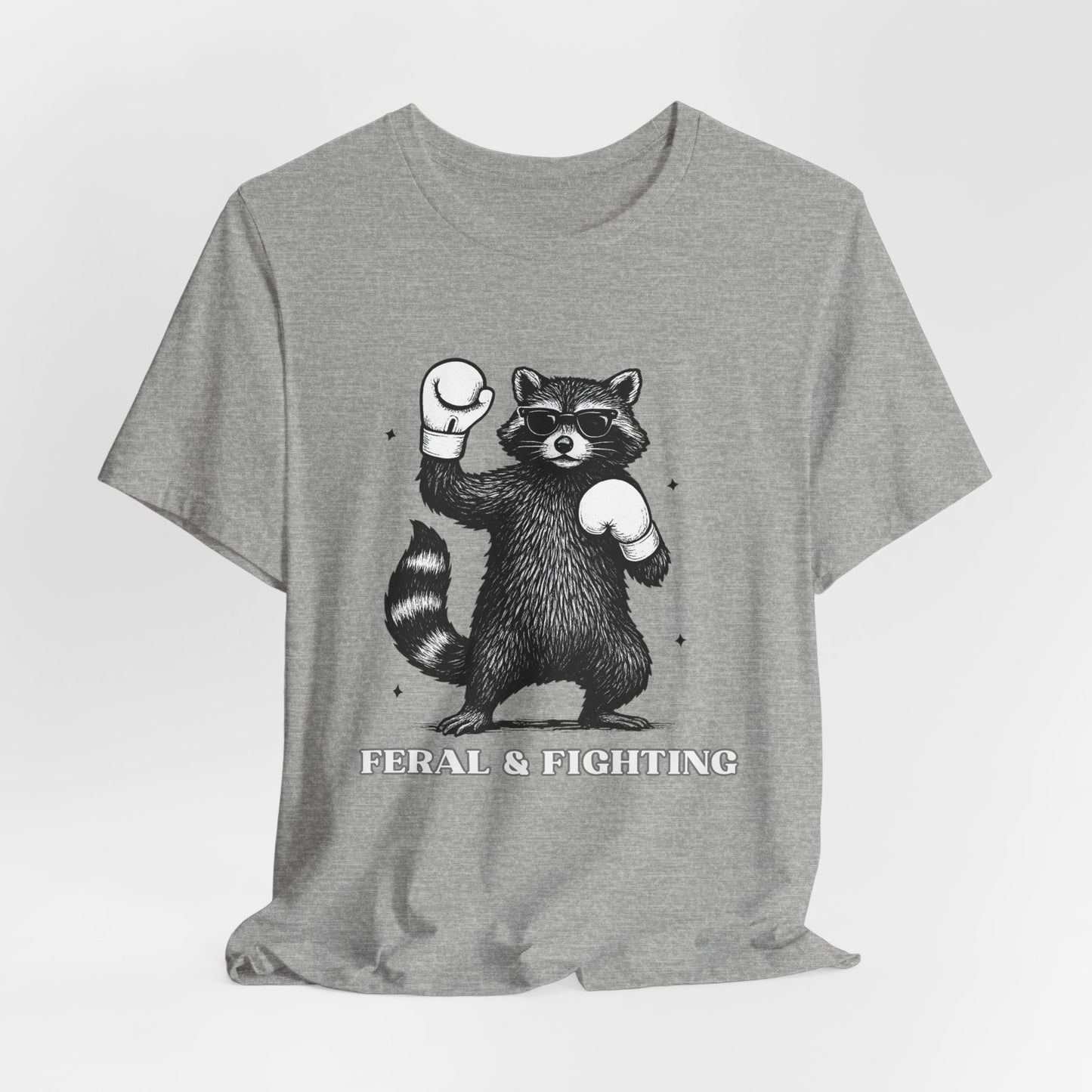 Feral and Fighting Boxing Raccoon - T-Shirt | Funny & Sarcastic | Roly Poly Print