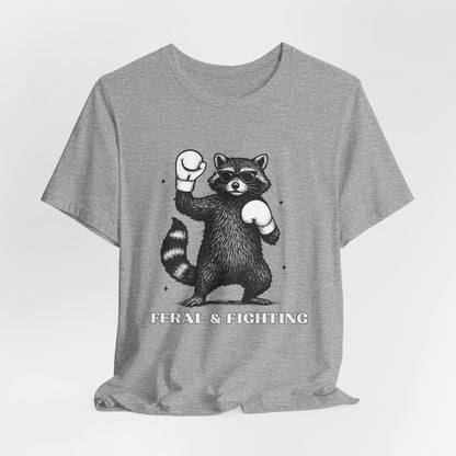 Feral and Fighting Boxing Raccoon - T-Shirt | Funny & Sarcastic | Roly Poly Print