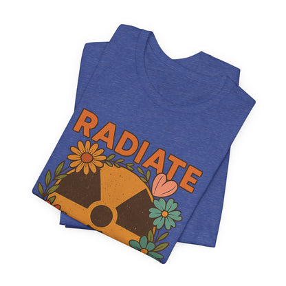 Radiate Positivity Radiation Symbol with Daisies - T-Shirt | Nurses and Healthcare | Roly Poly Print