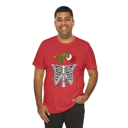 Grinch Holding Your Skeleton Ornaments - Christmas T-Shirt | Holiday | Roly Poly Print