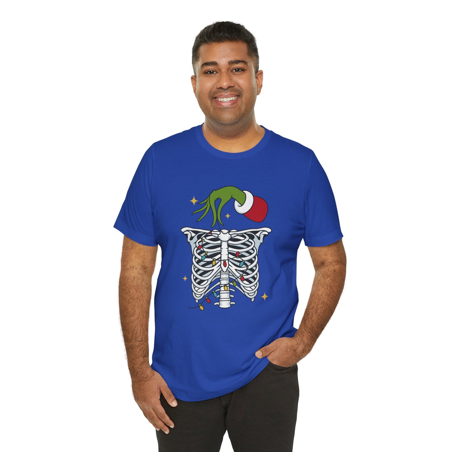 Grinch Holding Your Skeleton Ornaments - Christmas T-Shirt | Holiday | Roly Poly Print