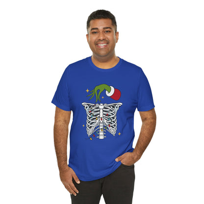 Grinch Holding Your Skeleton Ornaments - Christmas T-Shirt | Holiday | Roly Poly Print